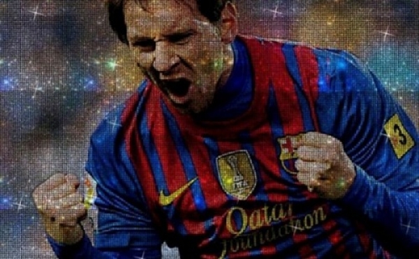El brillante cuadro de Messi con cristales Swarovski