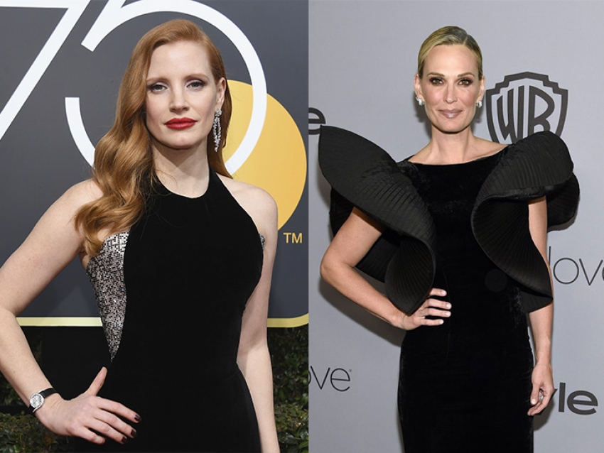 Jessica Chastain y Molly Sims brillaron con Piaget en los Globos de Oro 2018