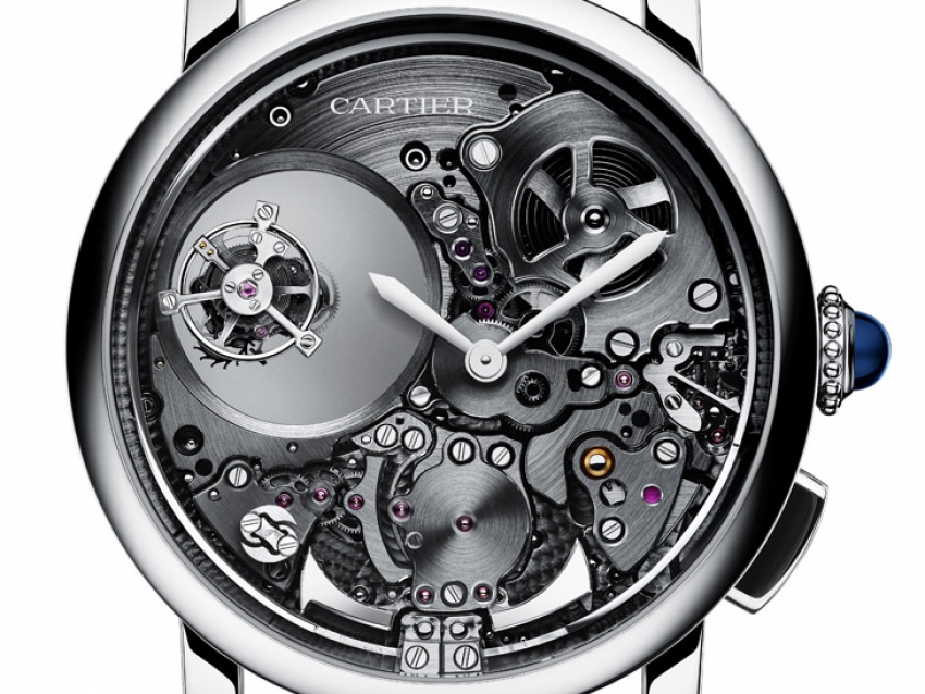 Rotonde de Cartier Repetición de Minutos Doble Tourbillon Misterioso